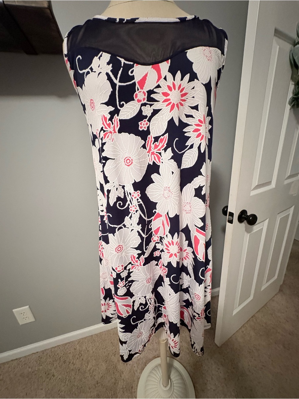 SJS Black, White and Red Floral Dress